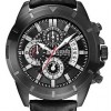 Guess U16528G1-BLACK DIAL - LEATHER BAND