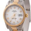 Rolex Date 2-Tone Stainless Steel  18ka gold White Dial