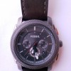 Fossil FS4777 Machine Chronograph Leather Watch - Iron Gr